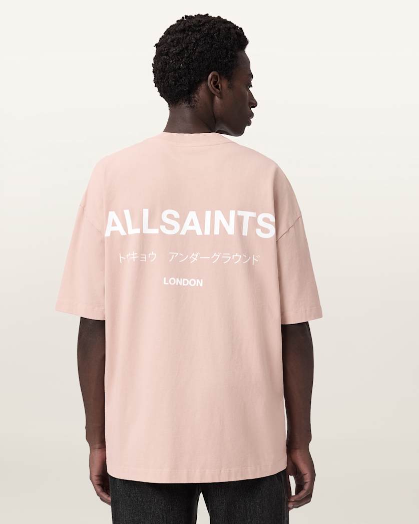 Underground Oversized Crew Neck T-Shirt SUNBAKED PINK | ALLSAINTS